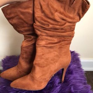 Brown High Ankle Boots with Heel